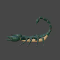 Realistic Green Scorpion 3D Model With Curved Tail And Sharp Claws