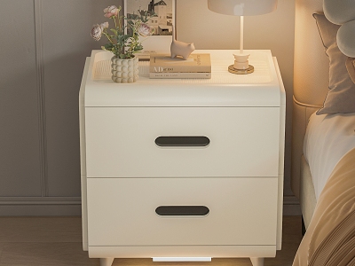 Nordic Cream Simple Bedside Cabinet Bucket Cabinet model