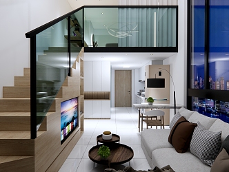 Modern Loft Apartment 3d model