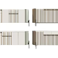 Modern Decorative Cabinets with Striped Patterns in Beige Grey Brown Tones and Metal Legs