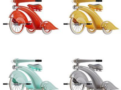Colorful Electric Kids Tricycles Ride On Toys with Classic Design 3d model