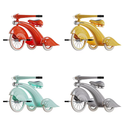 Colorful Electric Kids Tricycles Ride On Toys with Classic Design 3d model