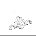 Elegant Decorative Carving With Shell Shaped Design Curved Patterns And White Finish 3d model