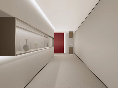 Modern Aisle Museum Aisle Exhibition Hall Porcelain 3d model