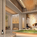 Hotel lobby sales reception new Chinese reception hall 3d model