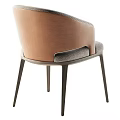 Modern Accent Chair With Curved Armrest And Gray Upholstered Fabric Seat