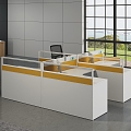 Open Office Area Desk Workstation Staff Office with Bed Workstation Financial Office Office Staff Office Screen Workstation Screen 3d model