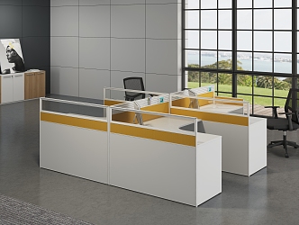 Open Office Area Desk Workstation Staff Office with Bed Workstation Financial Office Staff Office Screen Workstation Screen 3d model