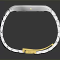 Elegant White Watch With White Strap Gold Accents And Clasp Design