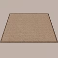 Square Woven Rug in Dark Brown with Classic Border for Home Decor