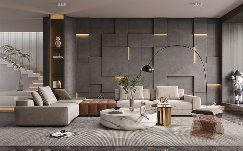 modern living room 3d model