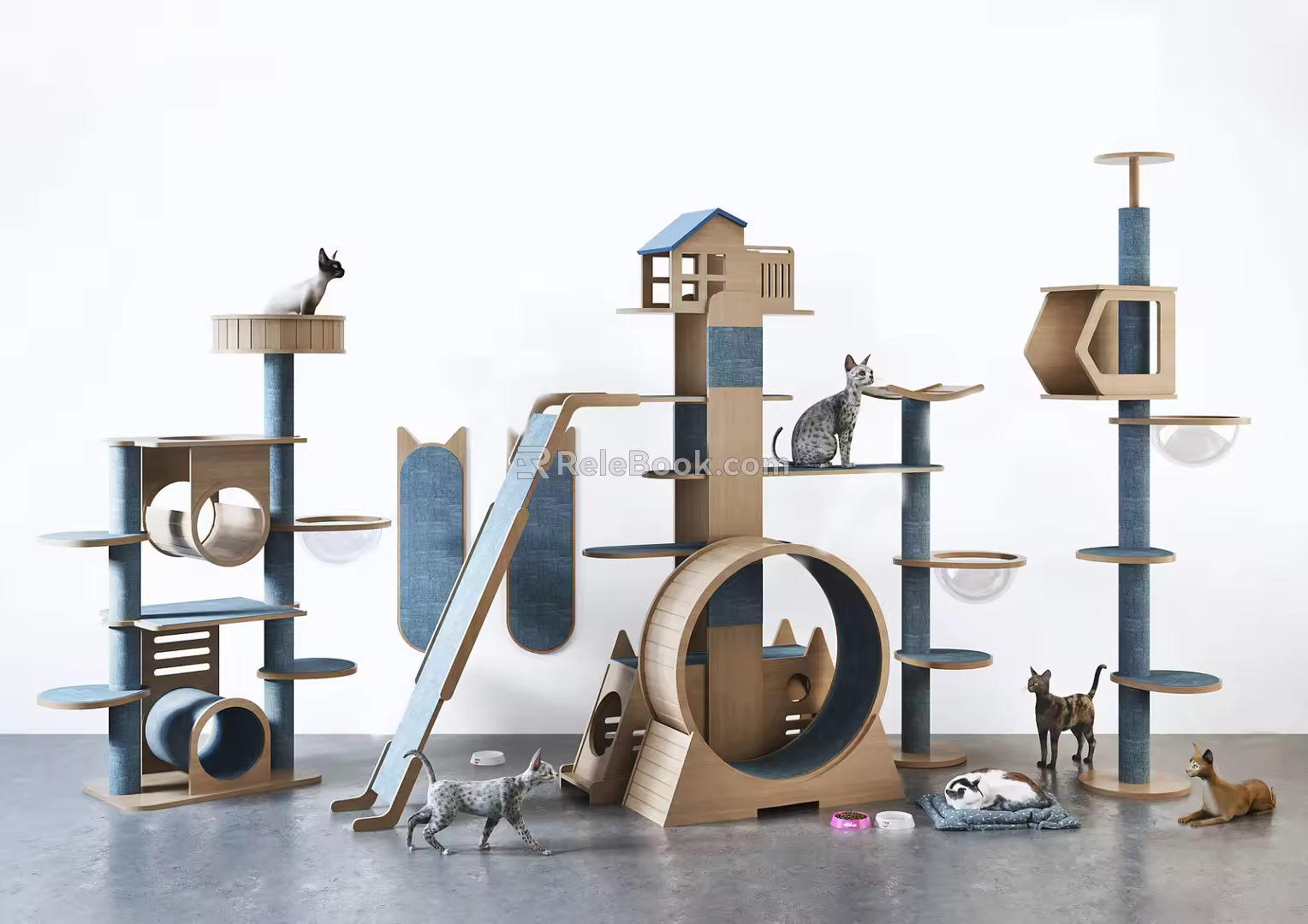 Modern cat climbing frame 3d model