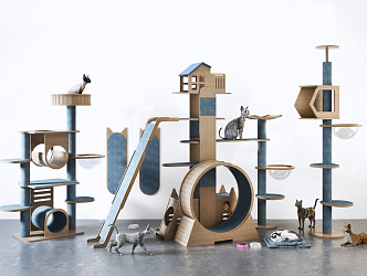 Modern cat climbing frame 3d model