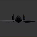 Futuristic Spacecraft Design With Gray Wings And Blue Thrusters For Space Exploration