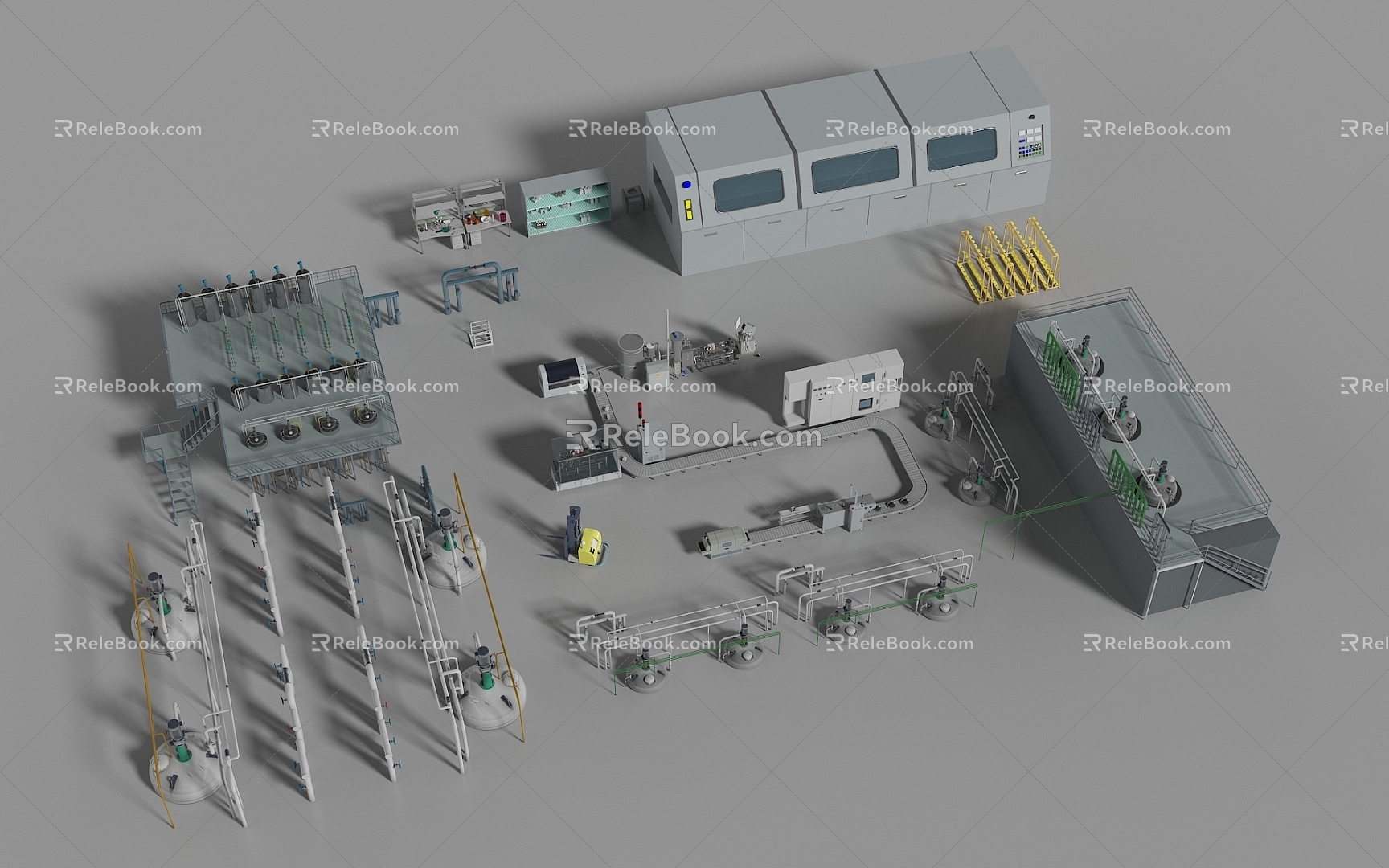 modern industrial equipment plant equipment 3d model