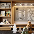 Creative Room With Bookshelf Posters Interactive Board Wooden Models Trees And Plant