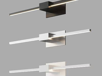 Modern Minimalist Wall Lights With Linear Design Sleek Metal Frame And LED Strip 3d model