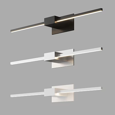 Modern Minimalist Wall Lights With Linear Design Sleek Metal Frame And LED Strip 3d model
