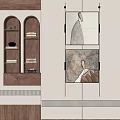 Middle Ancient Style Decorative Painting Decorative Cabinet 3d model