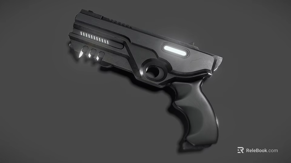 Futuristic Black Pistol With Illuminated Strip And Modern Sci Fi Weapon Design 3d model 