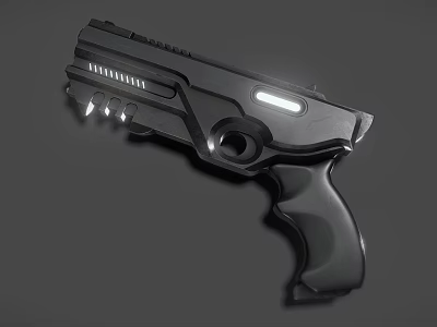 Futuristic Black Pistol With Illuminated Strip And Modern Sci Fi Weapon Design 3d model