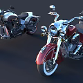 Modern Classic Cruiser Red And Silver Motorcycles With Chrome Accents And Sleek Design
