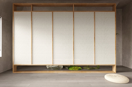 Japanese-style screen partition 3d model