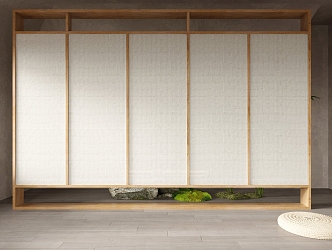 Japanese-style screen partition 3d model