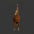 Colorful Stacked Animals Arrangement On Horseback Including Chicken Dog And Sheep
