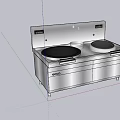 Stainless Steel Kitchen Cooking Station With Double Burners And Storage Drawers