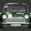 Green And White Vintage Race Car With Number 163 And Decorative Stickers