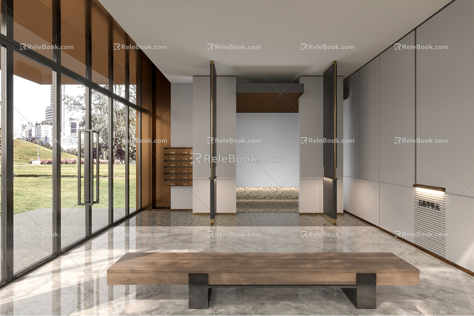 Modern Hall Office Hall 3d model