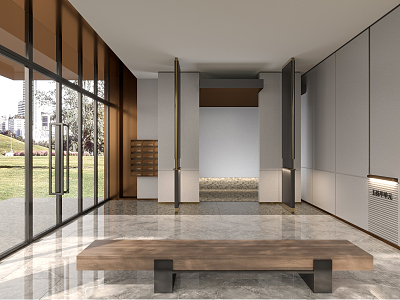 Modern Hall Office Hall 3d model