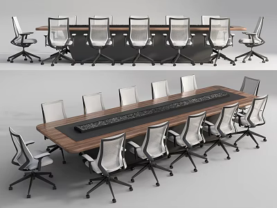 Modern Conference Table and Chair Conference Table and Chair Combination 3d model