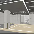 Modern Elevator Lobby Design With Warm Lighting Wooden Panels And Welcome Sign