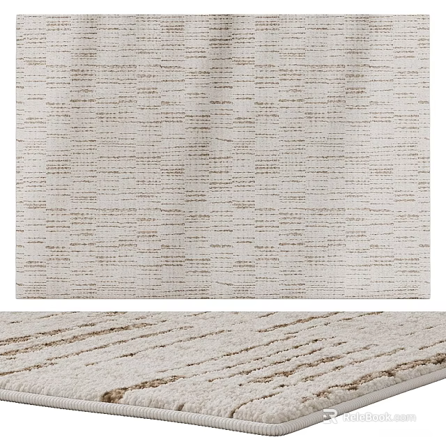 Soft Woven Light Beige Textured Square Rug For Living Room Decor 3d model 