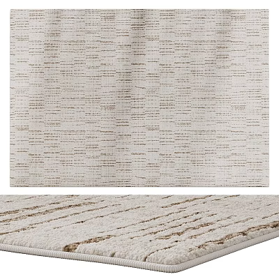 Soft Woven Light Beige Textured Square Rug For Living Room Decor 3d model