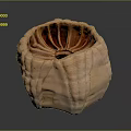 Unique Wooden Sculptural Bowl With Intricate Texture And Radial Interior Pattern
