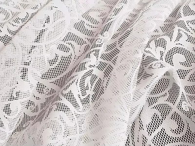 White Floral Lace Fabric With Intricate Pattern And Delicate Texture 3d model