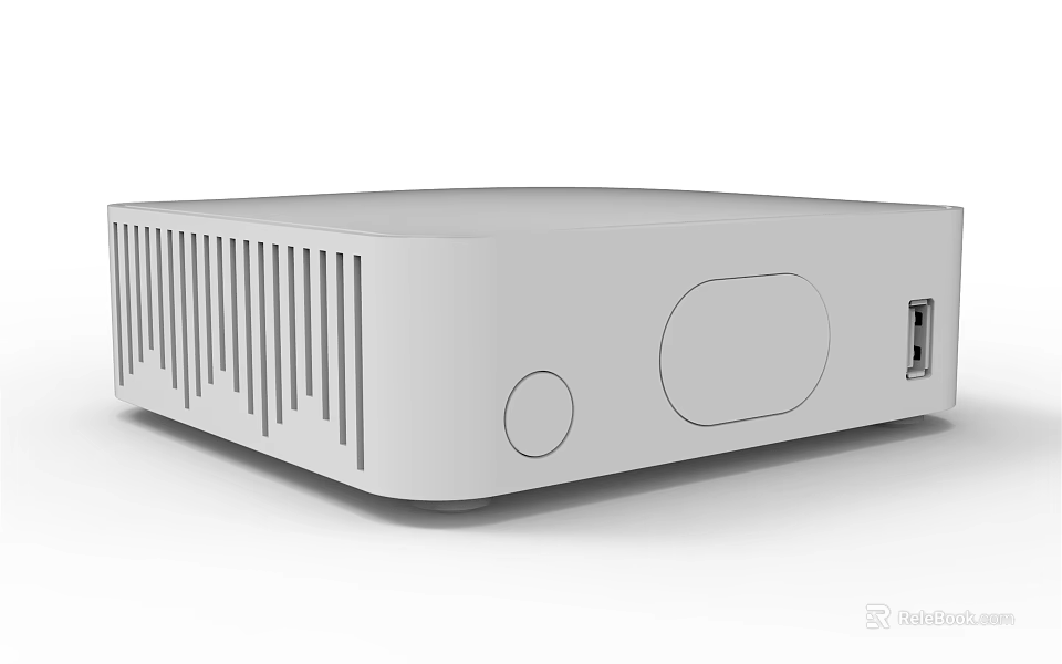 Smart TV Set Top Box With White Design Ventilation Ports And Control Button 3d model 