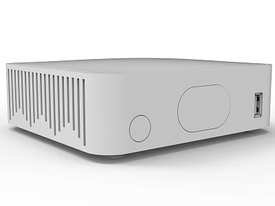Smart TV Set Top Box With White Design Ventilation Ports And Control Button 3d model