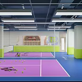 LITTLE MASTER Sports Fitness Training Center With Colorful Rackets And Sports Equipment On Display Shelves