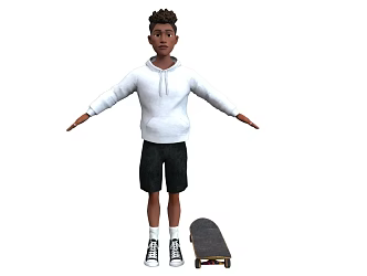 Cartoon Boy Anime Character Cartoon Character African Black Boy Middle School Child Western Black African Little Boy Foreign Boy 3d model