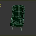 Classic Green Tufted Armchair With Red Legs And Elegant Design