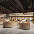 Supermarket Fruit Section With Fresh Fruits On Organized Shelves And Ceiling Lighting