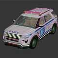 NYPD Police SUV Vehicle With Emergency Lights And White Exterior Design