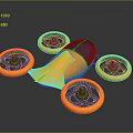 Yellow Quadcopter Drone With Four Rotors And Black Accents