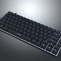 Black Mechanical Keyboard With Compact Design And Backlit Keys For Computer Typing 3d model