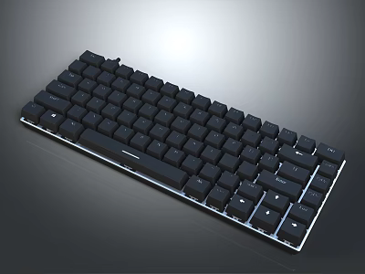 Black Mechanical Keyboard With Compact Design And Backlit Keys For Computer Typing 3d model