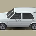 White Classic Volkswagen Hatchback With Sleek Body And Alloy Wheels